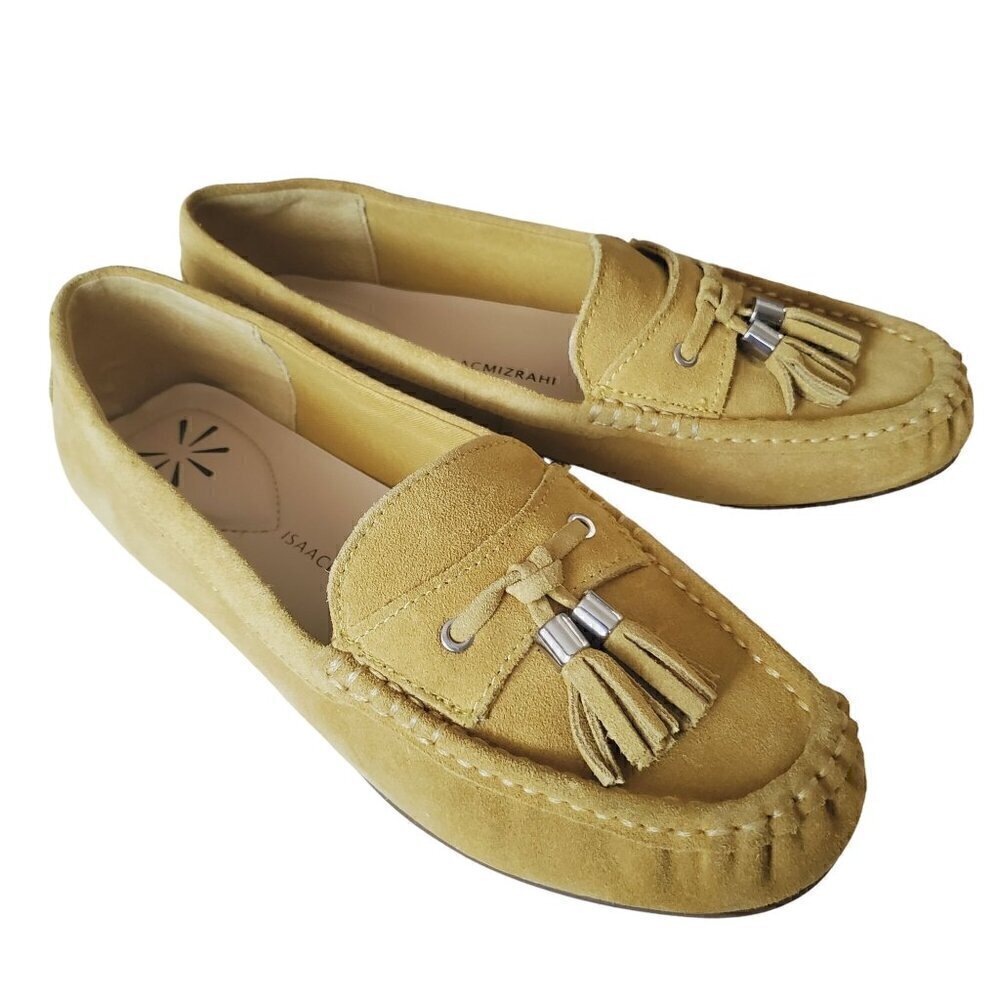 Isaac Mizrahi Yellow Suede Moccasin Loafers  Woman's Loafers